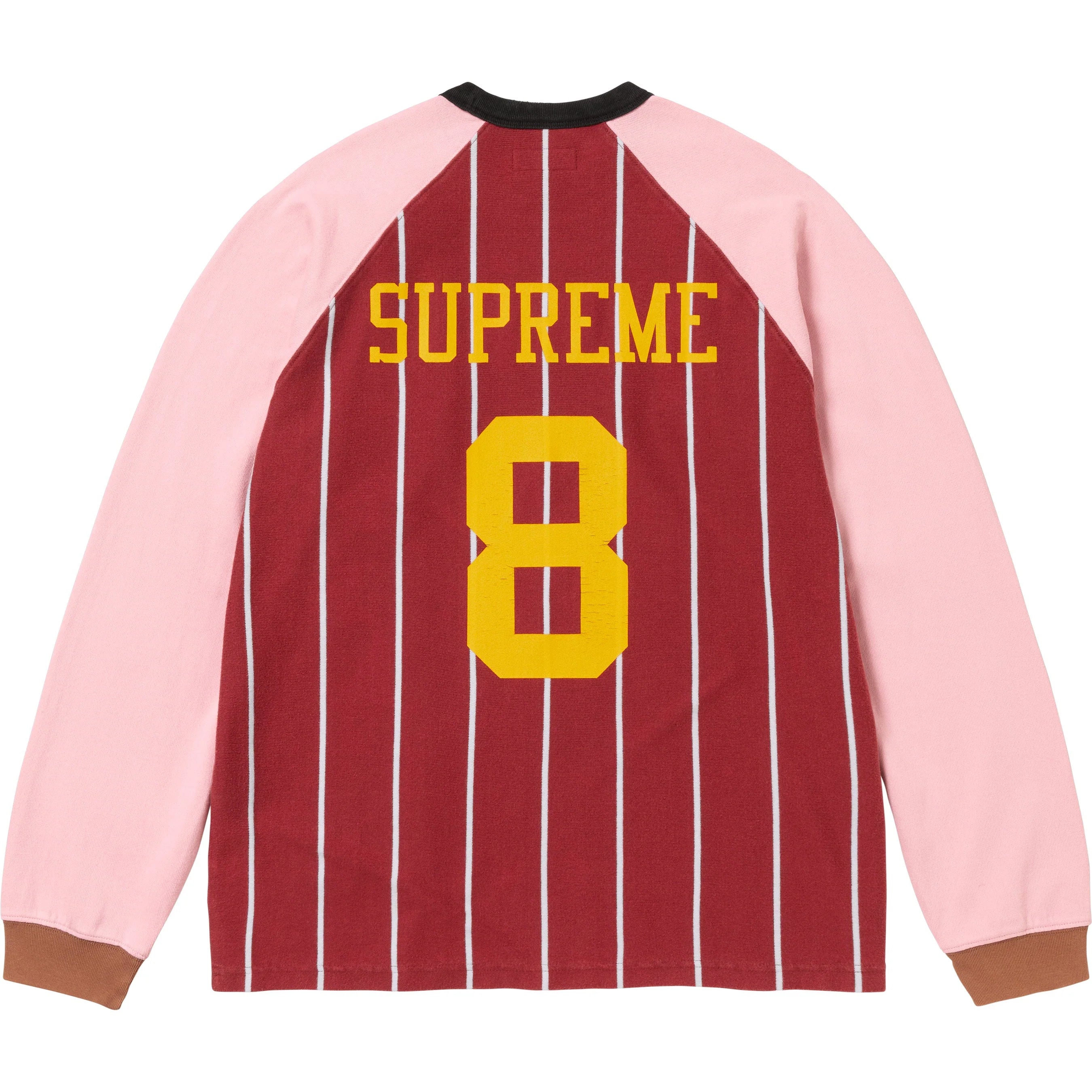 Supreme Stripe Raglan L/S Top Maroon - OnSize