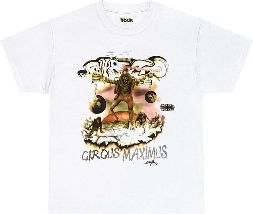 Travis Scott Utopia Tour Skitzo Circus Maximus Tee White - OnSize