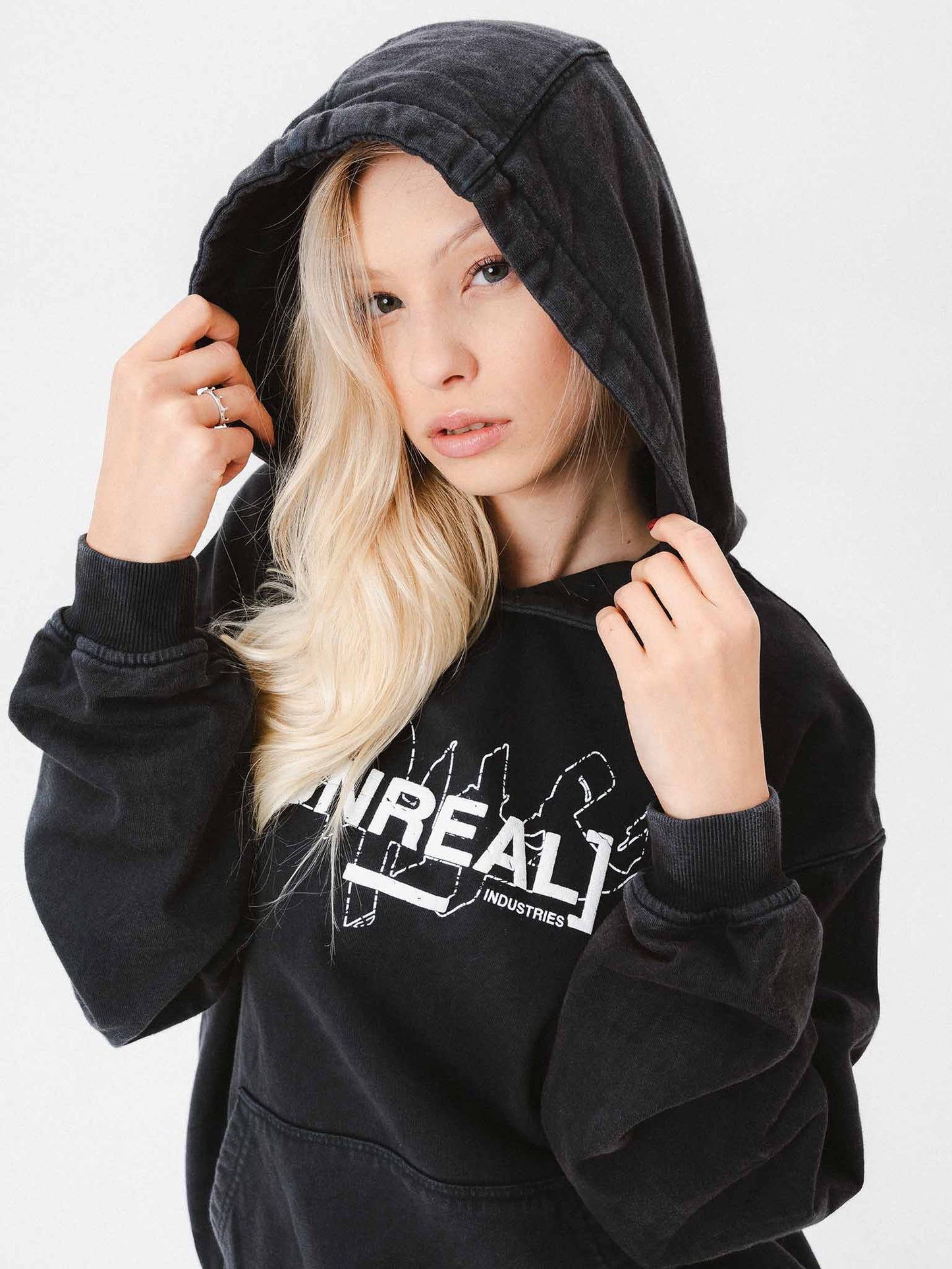 UNREAL Apocalypse Hoodie Washed Black - OnSize