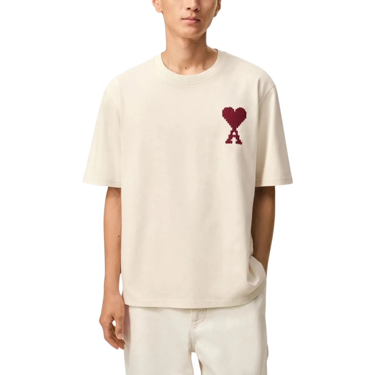 Ami Paris Ami De Coeur T-shirt Moonlight Sunset Red