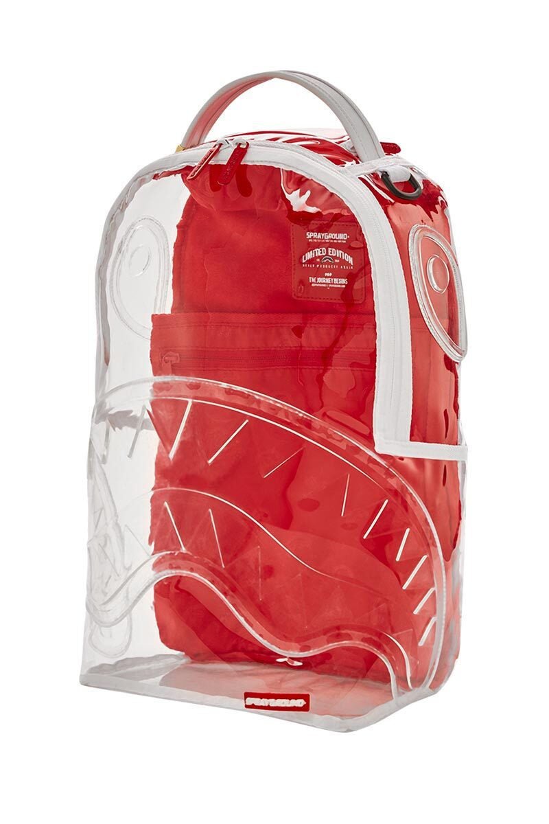 Sprayground Unisex Clear Embossed Sharks In Paris DLXSV Backpack  910B5362NSZ Red