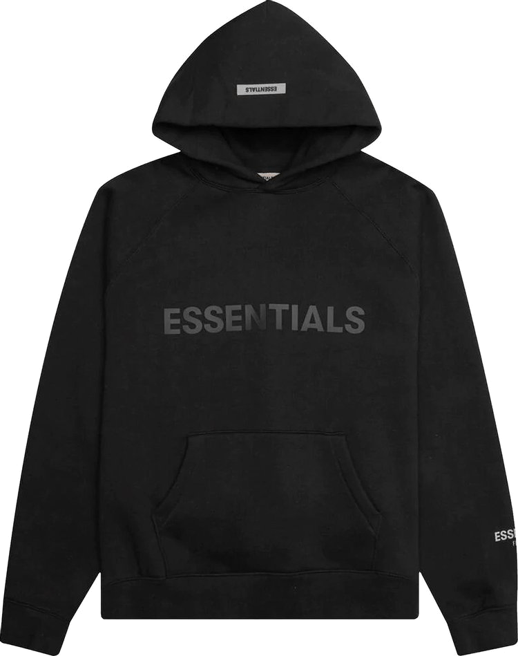 Fear of God Essentials Pullover Hoodie Applique Logo (FW20) Weathered Black/Washed Black - OnSize