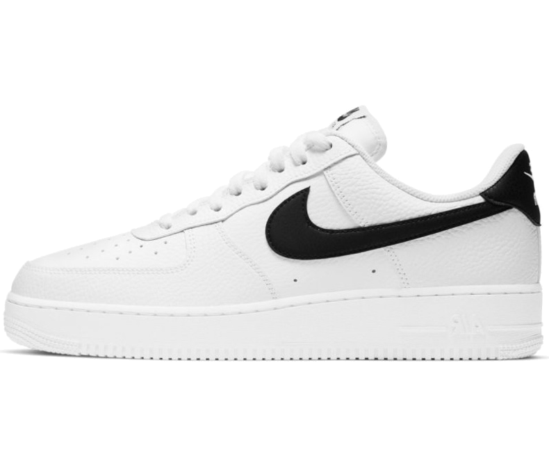 Nike Air Force 1 Low '07 White Black Pebbled Leather - OnSize