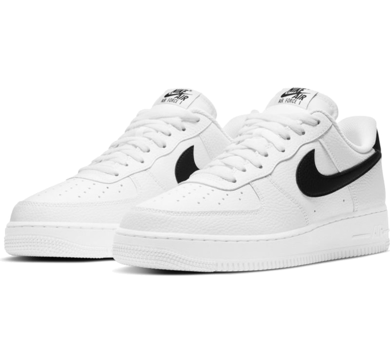 Nike Air Force 1 Low '07 White Black Pebbled Leather - OnSize