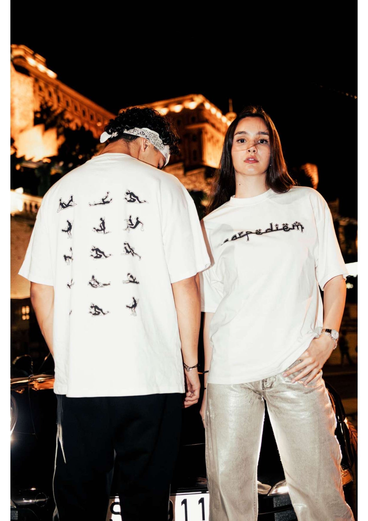 Oversized White "Seize The Night" T-shirt - OnSize
