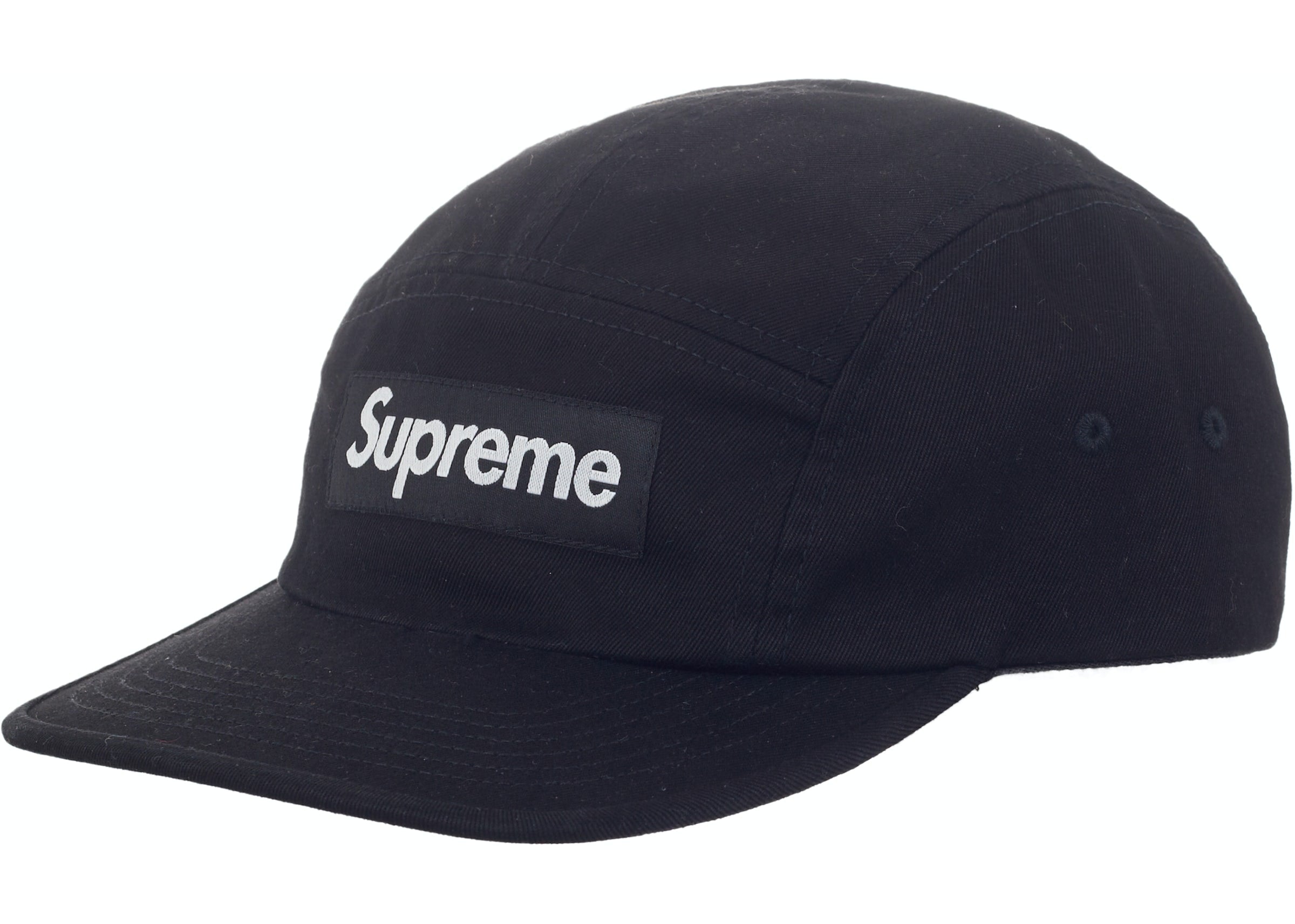 Supreme Washed Chino Twill Camp Cap (SS23) Black - OnSize